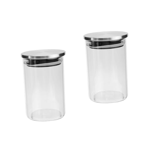Tarro De Vidrio Hermético Con Tapa Inoxidable - 1700 Ml, Para Guardar Alimentos, Café, Galletas, Cocina