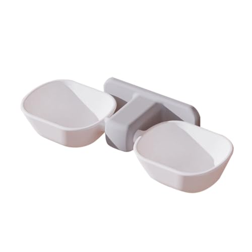 HIAKDOFT 壁掛け式ペット用ダブルボウル 猫用フード ウォーターボウル 製 移動防止設計 食べやすく衛生的 子猫対応