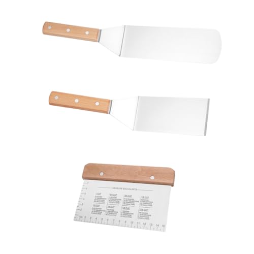 3Pcs Steak Shovel with Beech Handle Versatile Kitchenware for Grilling Baking Cooking for Home Restaurant Use