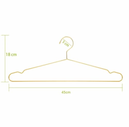 Kleiderbügel aus Metall (45 cm / 17.7 Zoll), Goldfarben - 20er Pack - Stabile Drahtbügel für Hemden, Mäntel, Anzüge & Kleidung