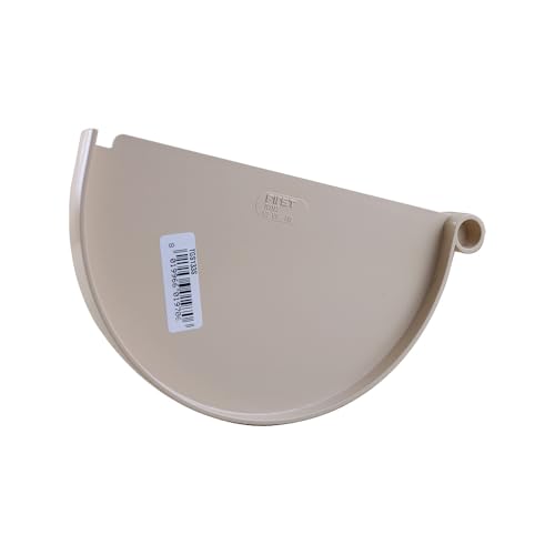 First Plast - Gouttière PVC 33 demi-ronde - Fond de naissance pour gouttières PVC 33 - sable - First Plast