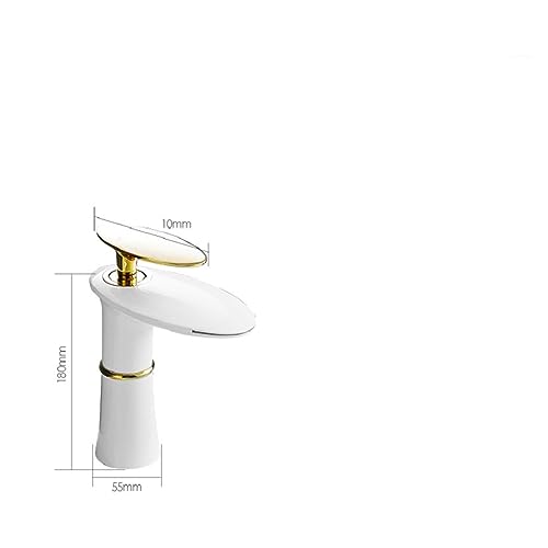 Robinet de lavabo anti-éclaboussure avec sortie cascade en cuivre - 7