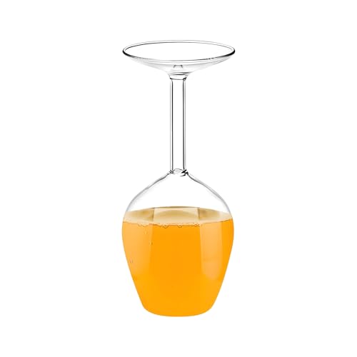 Copa de vino invertida | Copas de vino tinto modernas, 400 ml, para bebidas calientes y frías, mujeres, cumpleaños, día de San Valentín, Navidad