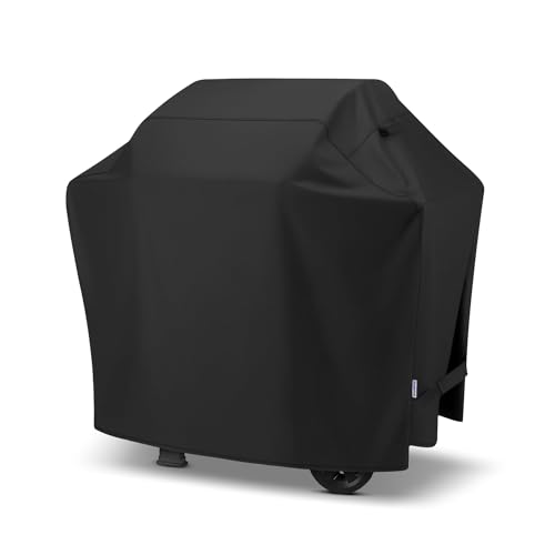 Image of SunPatio Grill Cover 50 Inch, Outdoor Heavy Duty Waterproof Barbecue Gas Cover, UV & Fade Resistant, All Weather Protection Compatible for Weber CharBroil Kenmore Nexgrill Grills and More, Black