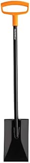 Fiskars Steel D-Handle Flat Square Garden Spade, Gardening Tools for Edging, Digging, Weed Removal, Heavy Duty, 46 Inch, Black/Orange