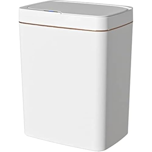 自動開閉 ゴミ箱 ふた付き 15L スリム スマートゴミ箱 密閉 REENEW 防臭 センサーゴミ箱 タッチレスゴミ箱 小型 音無し 電動 ごみ箱 省スペース キッチン リビングルーム トイレ バスルーム オフィス 隙間 家庭用 (ホワイト,15 Lバッテ