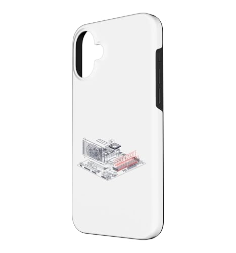 Image of RAM Card Wireframe Computer Motherboard IT Tech Geek Nerd Case for iPhone 16 Plus