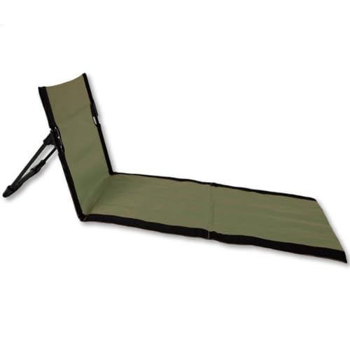 QOXEZY Silla de camping plegable portátil con respaldo y cojín, tela Oxford ligera y aleación de aluminio para exteriores, playa, picnic y viajes, color verde
