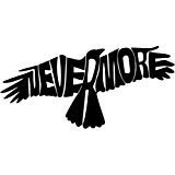 Nevermore Raven Edgar Allan Poe Graphic Car Truck Windows Decor Decal Sticker - Die cut vinyl decal for windows, cars, trucks, tool boxes, laptops, MacBook - virtually any hard, smooth surface