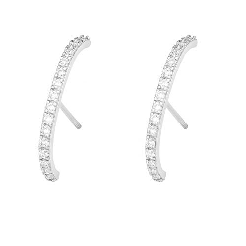 Boucles d'oreilles argent sterling zircone cubique rhodié or 18 carats