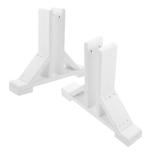 IWOWHERO - Dauerhafter Holzzaunpfostensockel Gartenzaungrenze Sichtschutzzaun Zaunzubehör Stabiler Stützhalter 2 Stück Weiß