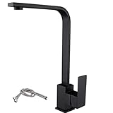 Black Paint Seven-Shaped Square Multi-Function Single Handle 304 Stainless Steel Wire Drawing 360 °