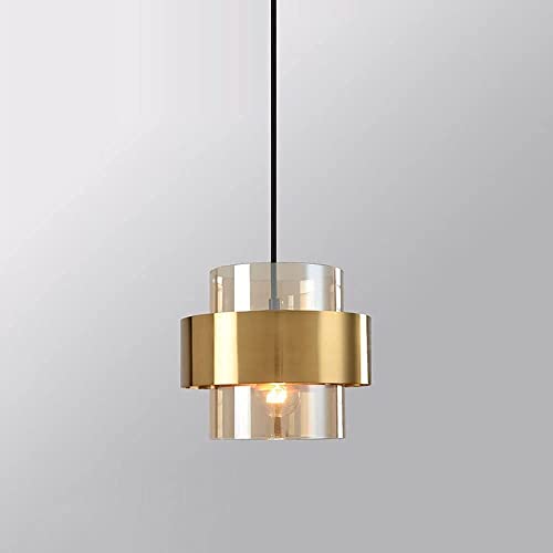 Suspension lampe en verre soufflé fini light gold drop pour décoration raffinée