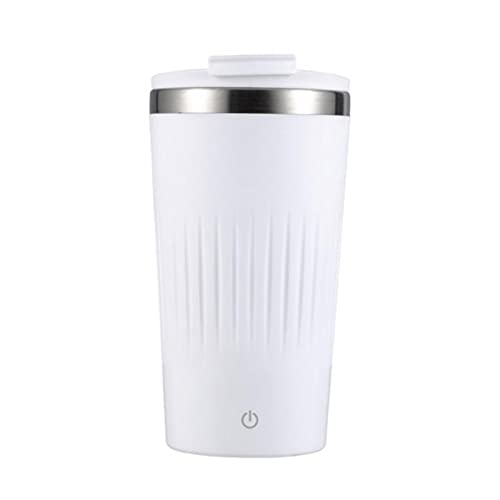 Fumia 400 ml Taza de agitación Completamente automática Taza de café portátil eléctrica Tazas de Aptitud al Aire Libre for té Leche Leche (Color : White) Cover