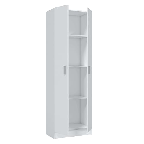 Armario multiusos blanco mate de dos puertas para dormitorio infantil 5
