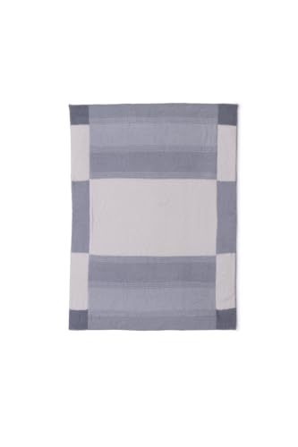 Image of Barefoot Dreams CozyChic Costa Block Stroller Blanket, Moonwater Multi, 30 inchx40 inch