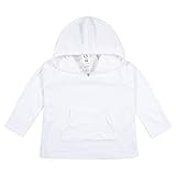 Gerber Baby Toddler Hooded Kangaroo Pocket Terry Cover Up, White, 3-6 Months