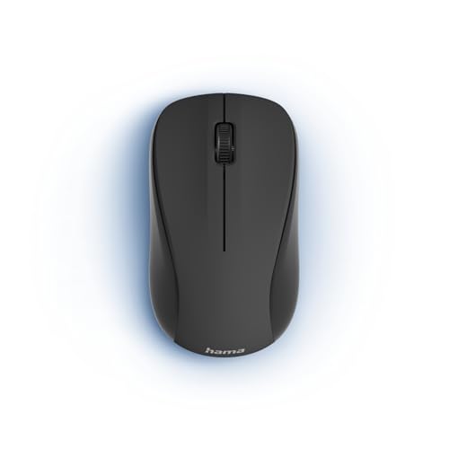 Image of Hama MW-300 V2 Wireless Mouse with Nano Receiver, 3-Buttons, Noiseless Main Buttons, 1200 DPI Optical Sensor, 2.4GHz Connectivity, Ambidextrous Mouse- (Black)
