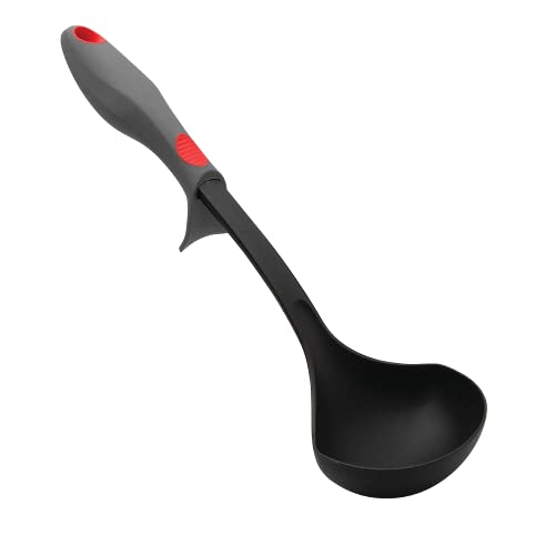 La Mejor Recopilación de Cucharones para servir Top 10. 47 Ekco 47603 Cucharón con Mango Ergonómico Reposador Evolution, Negro