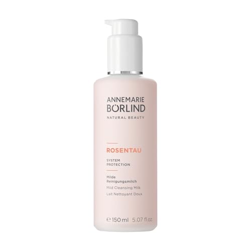 ANNEMARIE BÖRLIND ROSENTAU SYSTEM PROTECTION Milde Reinigungsmilch (150ml) - Befreit Gesicht, Hals & Dekolleté Sanft von Verunreinigungen, Vegan