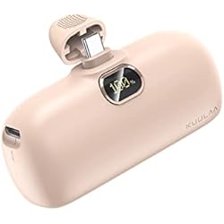 Cargador Portatil Samsung Power Bank USB C Powerbank 5000mAh Mini Power Bank Carga Rapida 20W Cargador Portátil Movil Batería Externa Compacto Compatible con Samsung Xiaomi Vivo Oneplus (Pink)