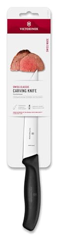 Victorinox Swiss Classic Carving Knife, 15 cm, Ergonomic Handle, Narrow Blade, Black - Image 3