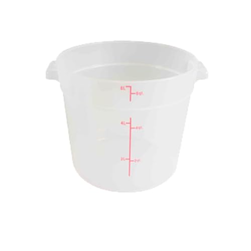 FSE PLRFT306TL Food Storage Container, 6 Quart, Round, Stain & Chemical Resistant, -40° to 210° F Temperature Range, Polypropylene, Translucent, NSF