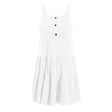 Vestidos de verano para niñas pequeñas, casuales, sin mangas, con botones, acampanados, con bolsillos, vestidos de verano, bohemio, playa, vacaciones, vestido holgado, esencial para las vacaciones