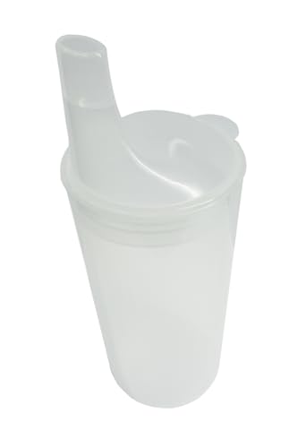FabaCare Trinkbecher mit zwei Deckeln, Schnabeltasse, Becher für Senioren, Easy To Clean Spezialversiegelung, Transparent