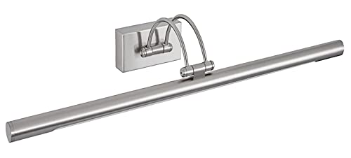 PAPUQ Aplique LED de pared para iluminar cuadros, espejos, murales, 8W estilo tradicional y elegante,tono de luz cálida 3000K, Níquel mate, totalmente articulado y giratorio. 50cm