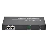 Port RJ45 : 10/100 Mbps RJ45 Muuookka Convertisseur de Média à Fibre Optique 10/100Mbps Monomode 20Km 4 Ports SC Commutateur Fibre 2 Ports RJ45 Alimentation Externe Prise EU