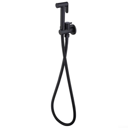 Pulvérisateur de bidet mural en acier inoxydable avec tuyau de 1,5 m pour une utilisation confortable (noir)