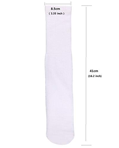 Blank White Sublimation Socks- Printable, Subready in 9-12 Large Size For Teen and Adult in 6 Pair Pack, Create and Print Your Own Personalized Logo In Vibrant Colors3