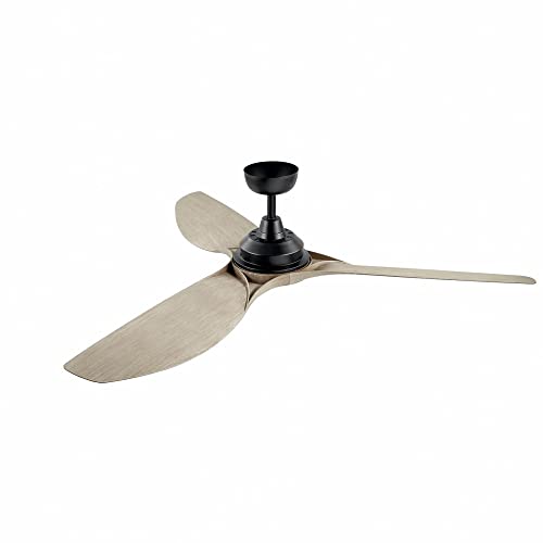 KICHLER 300365MWH Protruding Mount, 3 walnut Blades Ceiling fan with 23 watts light, Matte White - Image 4