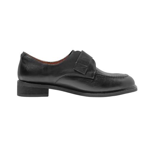 Image of ONEENO Women's Flat Leather Buckle Loafer