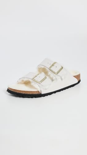 Image of Birkenstock Women's Arizona Shearling Sandals, Antique White /Antique White, 9-9.5 Medium US