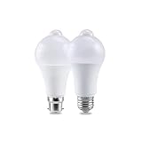 SZLGRZLDZSH RZL LED Lights Bombilla Lámpara de Pared LED E27 B22 LED PIR Sensor de Movimiento 18W 15W 12W 110V 220V IP42 al Aire Libre Porche Garaje Camino de iluminación