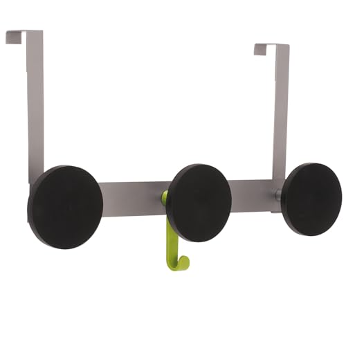 Alba - PMS3P - Triple Patère de Porte - Solide et Résistante - Design - Porte Manteau porte - Gris Métal / Noir