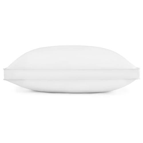 Restful Nights Heritage Collection Double DownAround King Pillow, 100% Organic Cotton Pillow, White