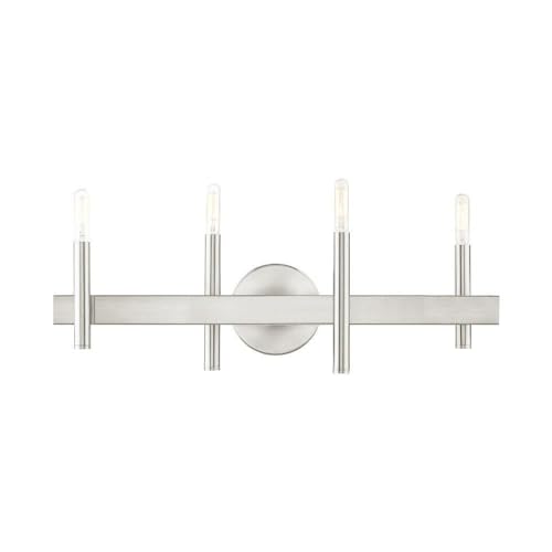 Livex Lighting 15584-91 4 Light Brushed Nickel Bath Vanity