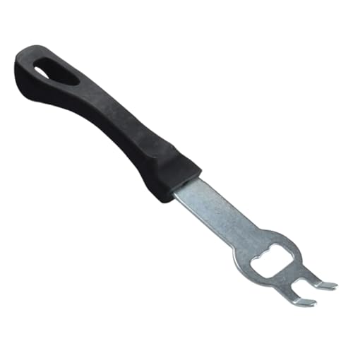 ROMISBABA Lève-Grille Rôtisserie pour Barbecue Domestique Acier Inoxydable Poignée Noire Pratique Sécurisée Usage La Cuisine Et Grillades Extérieur