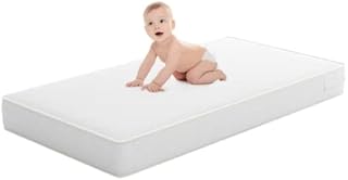 Safety 1st Heavenly Dreams Baby Crib & Toddler Bed Mattress, Waterproof Cover, Firm, Fits Standard Size Cribs & Toddler Beds, White, 1 Count (Pack of 1)