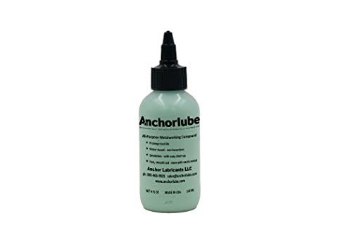 Anchorlube All-Purpose Metalworking Compound 4oz - Water-Based Cutting Fluid for Drilling Tapping Sawing - Great on Stainless Steel | No Oil