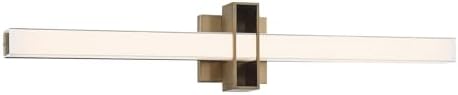GEORGE KOVACS P1524-575-L Major LED Vanity Bath Light, 1-Light, 40 Total Watts, 6-in H x 32-in W, Aged Brass
