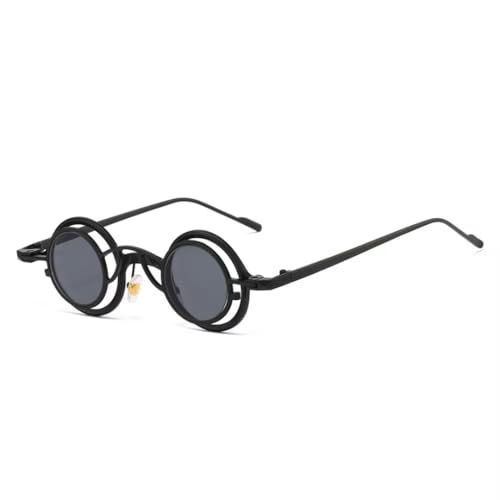 Lunettes de soleil rondes punk mixtes pour masquer la fatigue avec style
