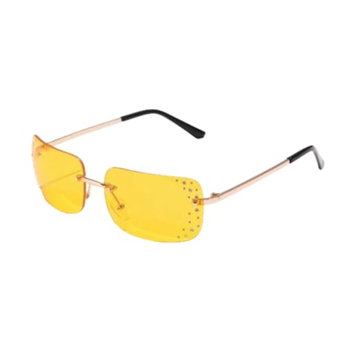 Lunettes de soleil vintage sans monture femme verres dégradés protection UV400