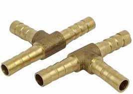 10mm brass 3 Way T tee shaped braided hose barbed pipe fitting connector adapter joint Fittings - 2 Nos-image-19