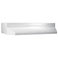 Broan-NuTone F403611 Two Four White 36-inch Under-Cabinet 4-Way Convertible Range Hood with 2-Speed Exhaust Fan and Light