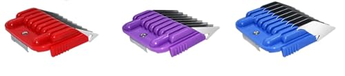 3 Pakc Professional Animal Stainless Steel Attachment Guide Comb,Size from 1/8" to 3/8",Compatible with Andis, Oster A5, Wahl KM10 Series Clipper Detachable Blade Pet, Dog, Cat, and Horse Clipper