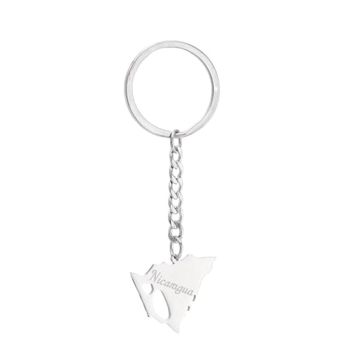 Porte-Clés Carte Du Nicaragua, Porte-Clés Carte Portable Du Nicaragua, Porte-Clés De Style Ethnique, Accessoire Pour Clés De Voiture, Sac, Homme, Femme, Cadeau Souvenir Créatif, Blanc,